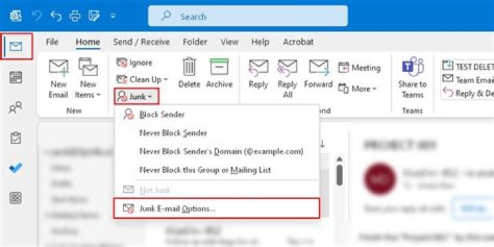 How do I stop emails going to junk in exchange?