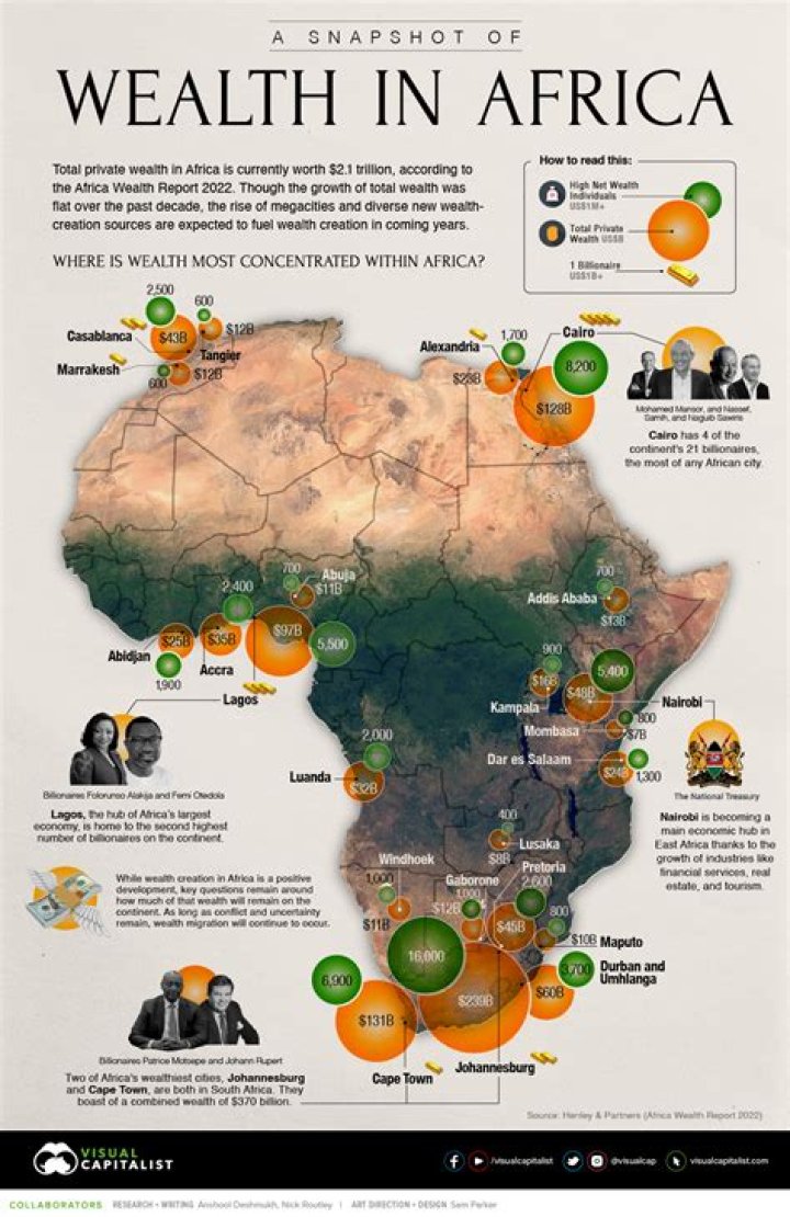 How is wealth distributed in South Africa?