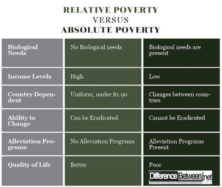 What is relative poverty and absolute poverty?