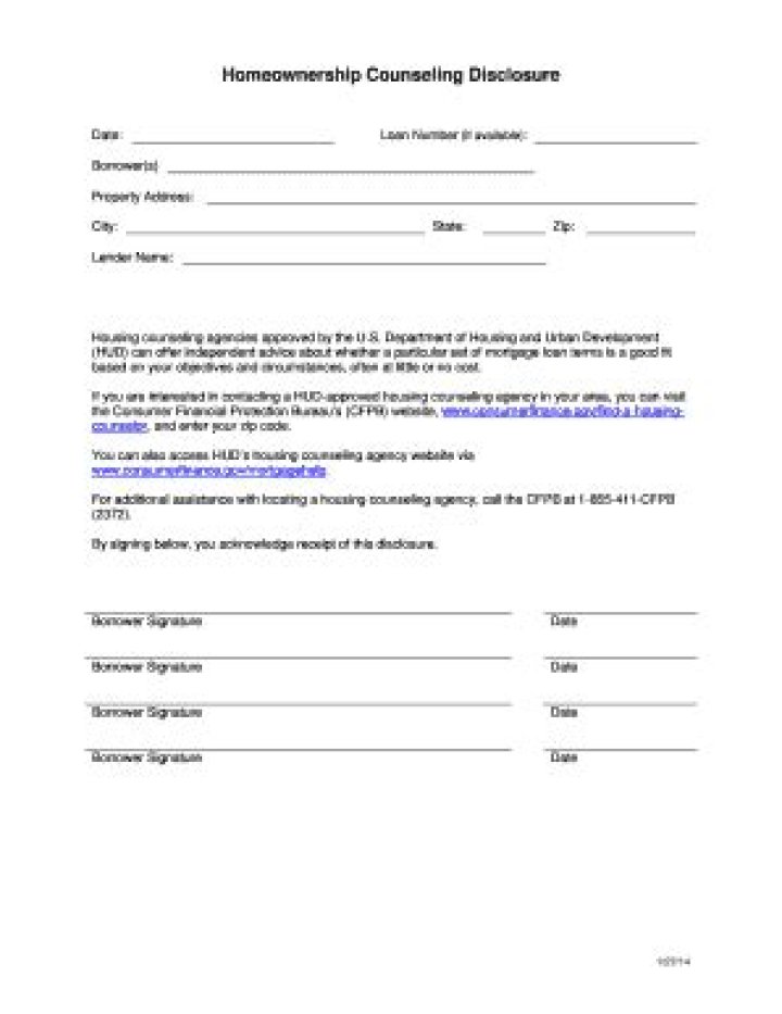 What requires homeownership disclosure Counselling?