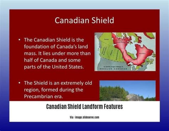 What type of rocks are found in the Canadian Shield?